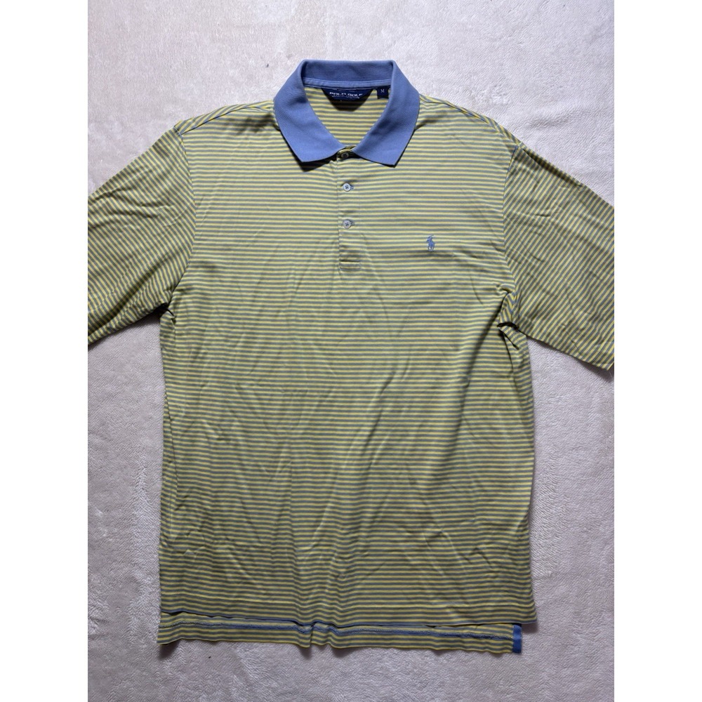 Polo Gold Ralph Lauren Athletic Polo Shirt Men's Medium Striped Short Sleeve